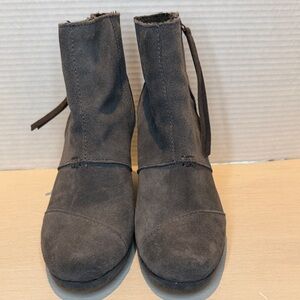 TOMS Gray Suede Ankle Boots
